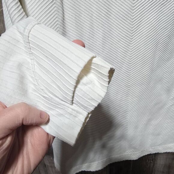 Athleta White Seamless Textured Hooded Tunic Top - Picture 2 of 4